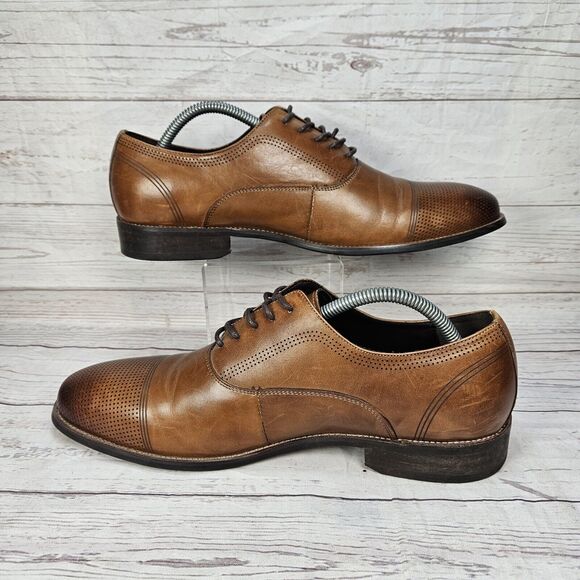 Kenneth Cole Reaction Men's Derby Shoes Brown Leather US Size 9 / EU 42 - Picture 2 of 7